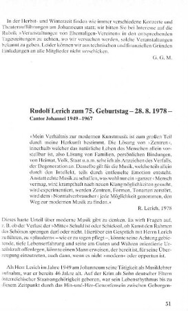 Rudolf Lerich zum 75. Geburtstag - 28.8.1978 -
