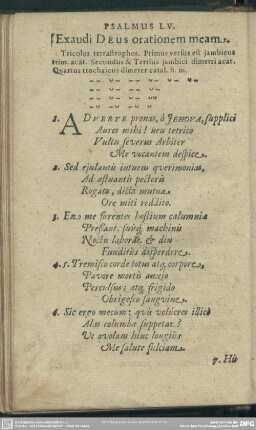 Psalmus LV. Exaudi Deus orationem meam
