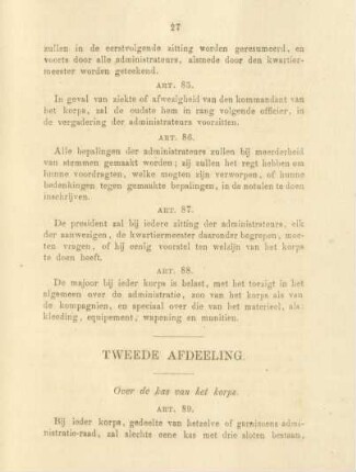 Tweede afdeeling. Over de kas van het korps