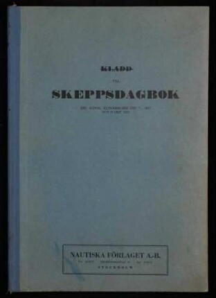 Jürgen Hey - Skeppsdagbok S.S. "Svea"