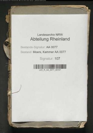 Verpachtung der Rentei Moers