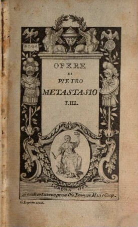 Opere del Abate Pietro Metastasio, 3