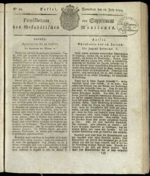 No. 58, Sonnabend den 18. July 1812