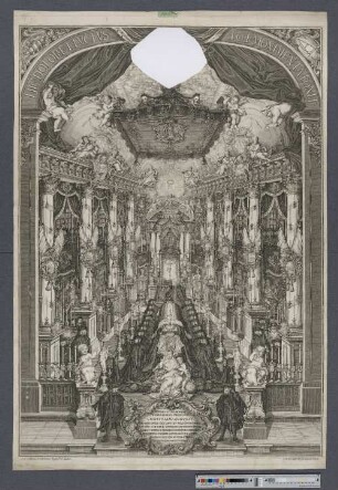 Aufbahrung des Sarges Christian Augusts von Anhalt im Chor