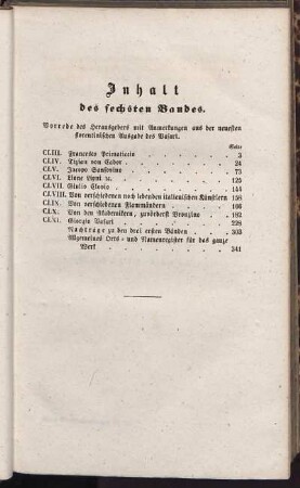 Inhalt des sechsten Bandes.