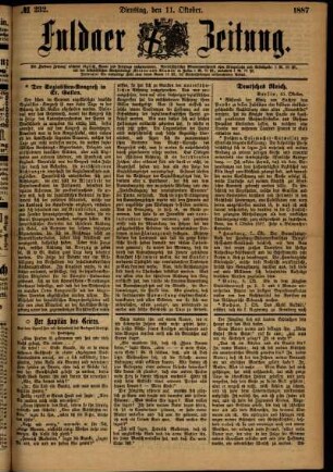 Ausgabe vom Dienstag, den 11. Oktober 1887.