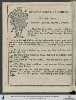 Diesjähriger Planet ist der Merkurius.