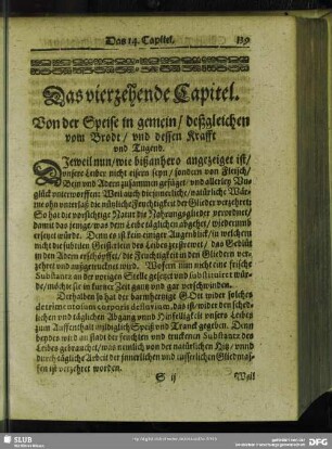 Das vierzehende Capitel. Von der Speise in gemein, deßgleichen vom Brodt, und dessen Krafft und Tugend