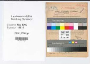 Entnazifizierung Philipp Stein, geb. 28.07.1906 (Kaufm.Angest.)