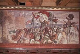 Die Bildung einer lebendigen Mauer um die Neuenburg (Landgraf Ludwig II. von Thüringen und Kaiser Friedrich Barbarossa)