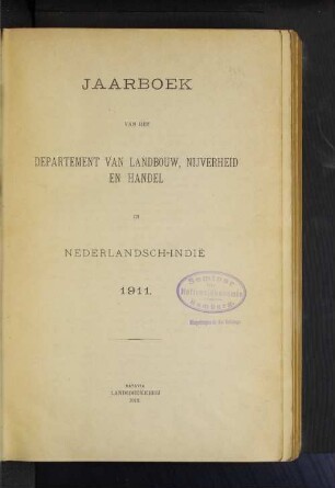 1911(1912): Jaarboek van het Department van Landbouw, Nijverheid en Handel in Nederlandsch-Indië