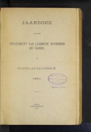 1911(1912): Jaarboek van het Department van Landbouw, Nijverheid en Handel in Nederlandsch-Indië