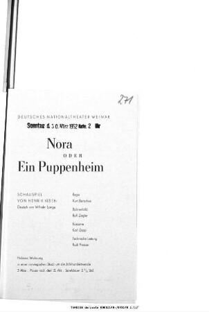 Nora oder Ein Puppenheim