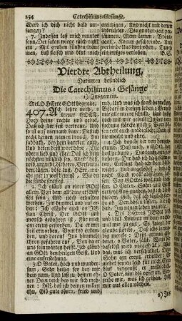 Vierdte Abtheilung, Die Catechismus-Gesänge. - Fünfte Abtheilung, Buß- und Beicht Gesänge.