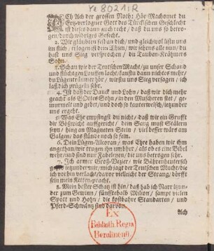 Ach Ach der grossen Noth: Hör Machomet du Ertz-verlogner Gott