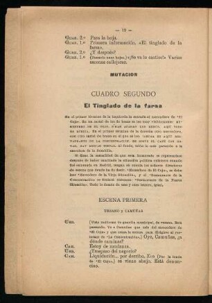 Cuadro segundo : El tinglado de la farsa