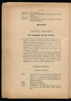 Cuadro segundo : El tinglado de la farsa