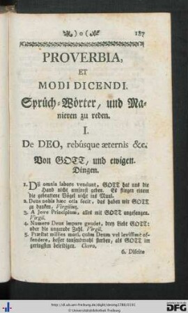 Proverbia, Et Modi Dicendi.