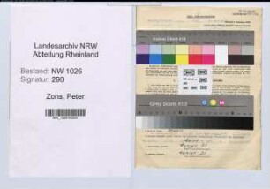 Entnazifizierung Peter Zons , geb. 19.05.1910 (Angestellter)
