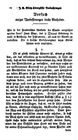 Versuch einiger Verbesserungen dieser Methoden