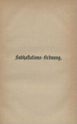 Subhastations-Ordnung.