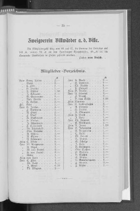 Zweigverein Billwärder a. d. Bille.