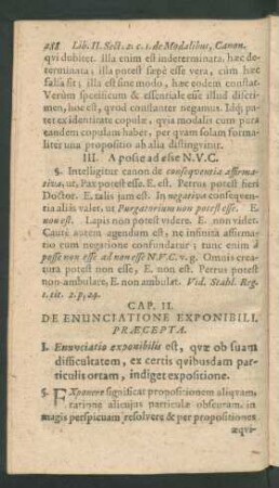 Cap. II. De Enunciatione Exponibili.