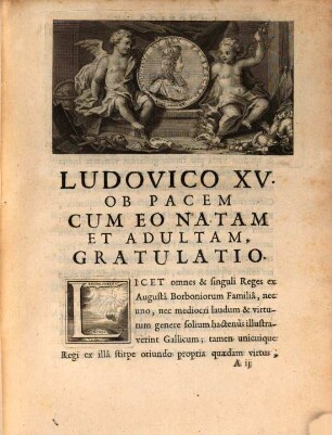 Ludovico XV. ob pacem cumeo natam et adultam gratulatio
