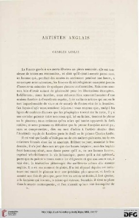 4: Charles Leslie : artistes anglais