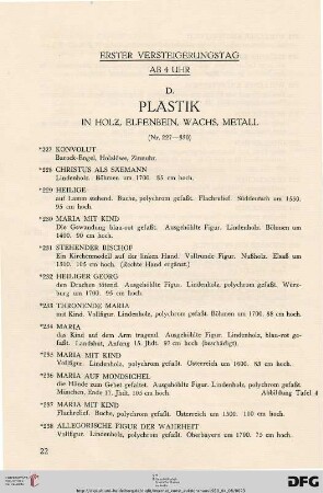 Plastik (Nr. 227-330)