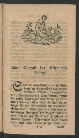 Uiber Tugend der Alten und Neuern