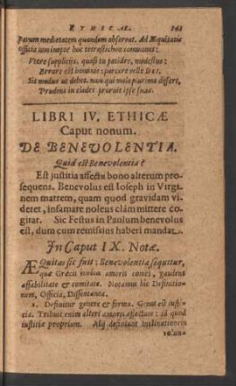 Caput nonum. De Benevolentia. - Caput decimum. De Bonitate.