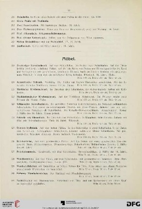 Möbel, Holzfiguren (Nr. 319-456)