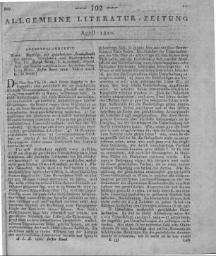 Bernt, J. J.: Beyträge zur gerichtlichen Arzneykunde. Bd. 1. Wien: Gerold 1818