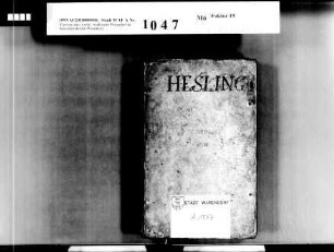 Rentenbuch und Rechnungsbuch der Provisoren der Hesslingsarmen