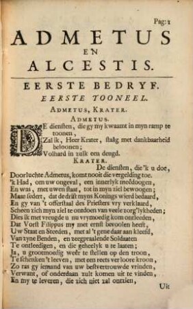 Admetus en Alcestis : treurspel.
