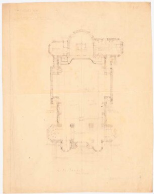 Kirche und Pfarrhaus, Miechowitz: Grundrissskizze 1:200