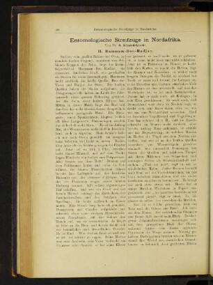 Entomologische Streifzüge in Nordafrika.
