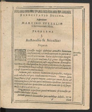 Exercitatio Decima. Repsondente Martino Wezelio