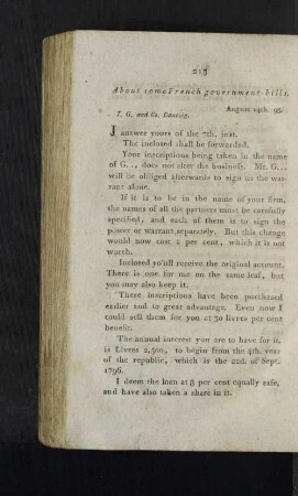 About some Frech government - bills. [u. a.]