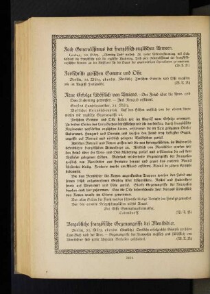 Foch Generalissimus der französisch=englischen Armeen.