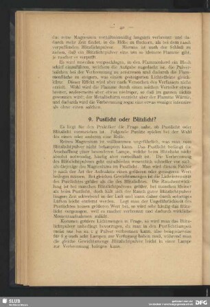 9. Pustlicht oder Blitzlicht?