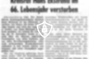 Kreisrat [Name maskiert] im 66. Lebensjahr verstorben