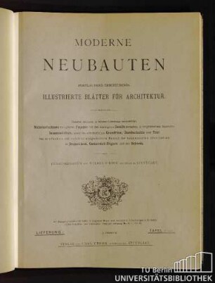 Jahrgang II, Lieferung 1, Tafel 1 -20.