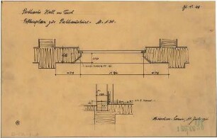 Fischer, Theodor; Hall / Tirol (Österreich); Postgebäude - Posthaustür (Grundriss, Detail)