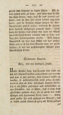 Siebentes Kapitel. Kurz, aber von wichtigen Inhalt