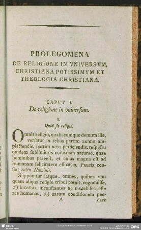 Prolegomena De Religione In Universum, Christiana Potissimum Et Theologia Christiana