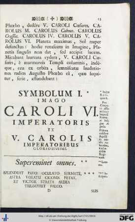 Symbola I - VI.