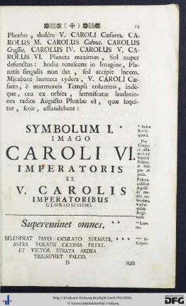 Symbola I - VI.