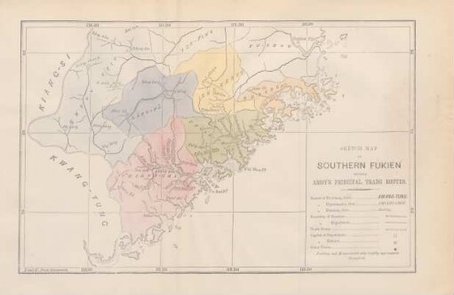 Sketch map of Southern Fukien showing Amoy's principal trade routes